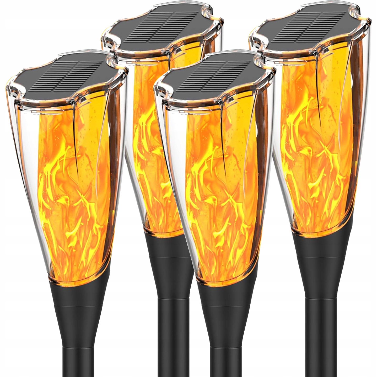 Zápustná solárna lampa NNLED čierna 64,9 cm 4 ks.
